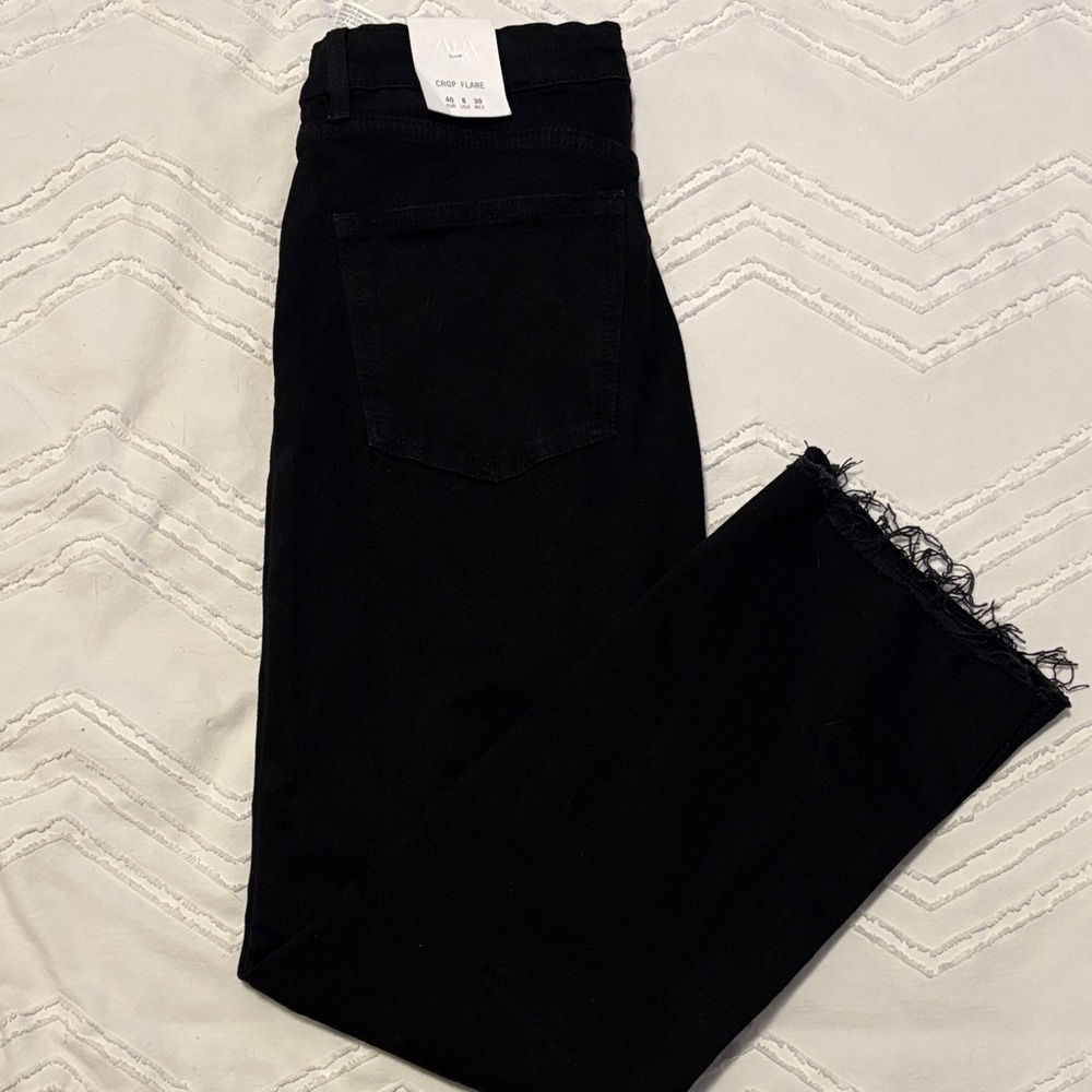 Zara Black Crop Flare Jeans